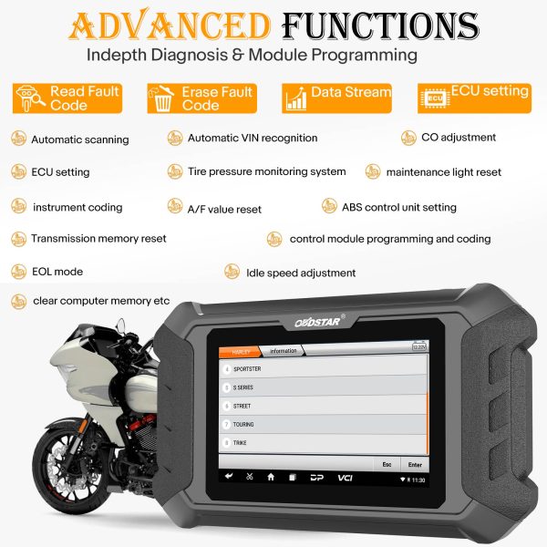 OBDSTAR iScan HARLEY DAVIDSON Motorrad Diagnose Tool und Key Programmer – Bild 13